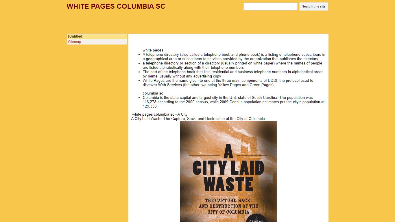 WHITE PAGES COLUMBIA SC - Google