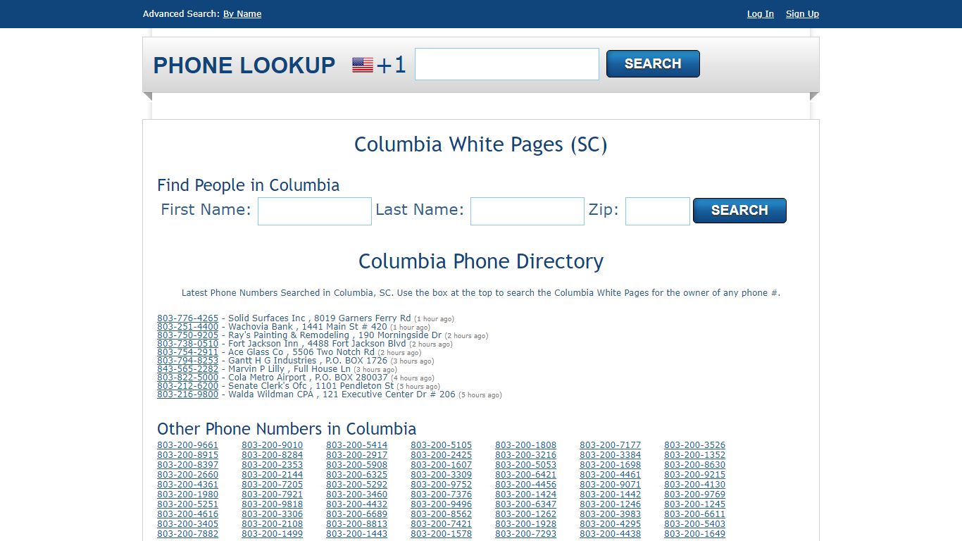 Columbia White Pages - Columbia Phone Directory Lookup